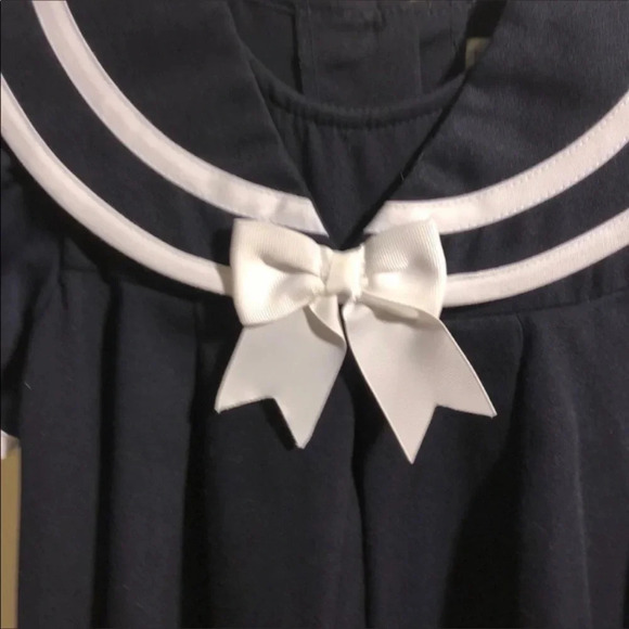 NAUTICAL NEW GIRLS NAVY BLUE WHITE DRESS TOP BOTTOM SAILOR SUMMER SIZE 2T 3T 4T - Picture 3 of 5